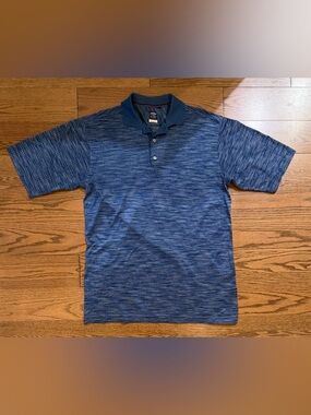 Callaway Blue Patterned Short-Sleeve Polo